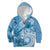 Polynesian Hibiscus Flower Tribal Kid Hoodie Blue Color