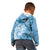 Polynesian Hibiscus Flower Tribal Kid Hoodie Blue Color