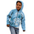 Polynesian Hibiscus Flower Tribal Kid Hoodie Blue Color