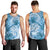 Polynesian Hibiscus Flower Tribal Men Tank Top Blue Color