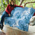 Polynesian Hibiscus Flower Tribal Quilt Blue Color