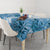 Polynesian Hibiscus Flower Tribal Tablecloth Blue Color