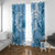 Polynesian Hibiscus Flower Tribal Window Curtain Blue Color