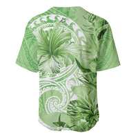 Polynesian Hibiscus Flower Tribal Baseball Jersey Lime Green Color LT9 - Polynesian Pride