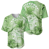 Polynesian Hibiscus Flower Tribal Baseball Jersey Lime Green Color LT9 - Polynesian Pride