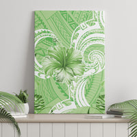 Polynesian Hibiscus Flower Tribal Canvas Wall Art Lime Green Color LT9 - Polynesian Pride