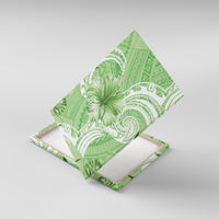 Polynesian Hibiscus Flower Tribal Canvas Wall Art Lime Green Color LT9 With Frame Lime Green - Polynesian Pride
