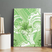 Polynesian Hibiscus Flower Tribal Canvas Wall Art Lime Green Color LT9 - Polynesian Pride