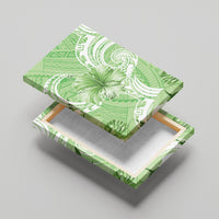 Polynesian Hibiscus Flower Tribal Canvas Wall Art Lime Green Color LT9 - Polynesian Pride