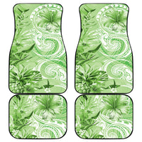 Polynesian Hibiscus Flower Tribal Car Mats Lime Green Color LT9 - Polynesian Pride