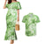 Polynesian Hibiscus Flower Tribal Couples Matching Mermaid Dress and Hawaiian Shirt Lime Green Color