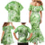 Polynesian Hibiscus Flower Tribal Family Matching Mermaid Dress and Hawaiian Shirt Lime Green Color