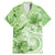 Polynesian Hibiscus Flower Tribal Family Matching Mermaid Dress and Hawaiian Shirt Lime Green Color