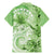 Polynesian Hibiscus Flower Tribal Family Matching Mermaid Dress and Hawaiian Shirt Lime Green Color