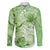 Polynesian Hibiscus Flower Tribal Family Matching Mermaid Dress and Hawaiian Shirt Lime Green Color