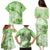 Polynesian Hibiscus Flower Tribal Family Matching Puletasi and Hawaiian Shirt Lime Green Color