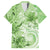 Polynesian Hibiscus Flower Tribal Family Matching Puletasi and Hawaiian Shirt Lime Green Color