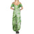 Polynesian Hibiscus Flower Tribal Family Matching Summer Maxi Dress and Hawaiian Shirt Lime Green Color