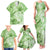 Polynesian Hibiscus Flower Tribal Family Matching Tank Maxi Dress and Hawaiian Shirt Lime Green Color