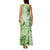 Polynesian Hibiscus Flower Tribal Family Matching Tank Maxi Dress and Hawaiian Shirt Lime Green Color