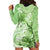 Polynesian Hibiscus Flower Tribal Hoodie Dress Lime Green Color