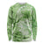 Polynesian Hibiscus Flower Tribal Long Sleeve Shirt Lime Green Color