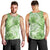 Polynesian Hibiscus Flower Tribal Men Tank Top Lime Green Color