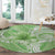 Polynesian Hibiscus Flower Tribal Round Carpet Lime Green Color