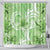 Polynesian Hibiscus Flower Tribal Shower Curtain Lime Green Color