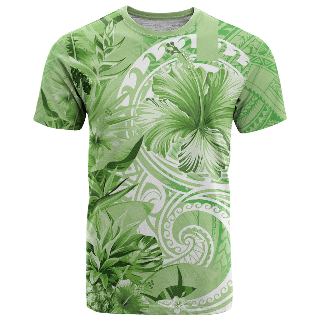 Polynesian Hibiscus Flower Tribal T Shirt Lime Green Color LT9 Lime Green - Polynesian Pride