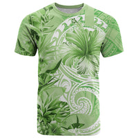 Polynesian Hibiscus Flower Tribal T Shirt Lime Green Color LT9 Lime Green - Polynesian Pride