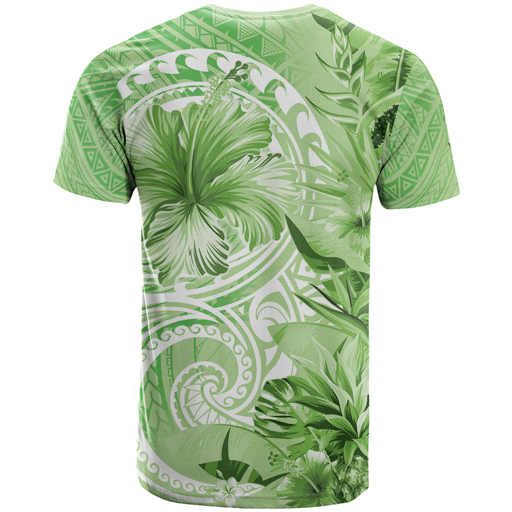 Polynesian Hibiscus Flower Tribal T Shirt Lime Green Color LT9 - Polynesian Pride