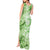 Polynesian Hibiscus Flower Tribal Tank Maxi Dress Lime Green Color