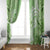 Polynesian Hibiscus Flower Tribal Window Curtain Lime Green Color