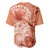 Polynesian Hibiscus Flower Tribal Baseball Jersey Peach Color