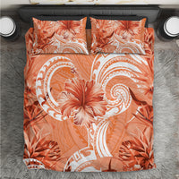 Polynesian Hibiscus Flower Tribal Bedding Set Peach Color LT9 Peach - Polynesian Pride