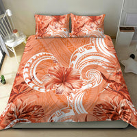 Polynesian Hibiscus Flower Tribal Bedding Set Peach Color LT9 - Polynesian Pride