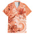 Polynesian Hibiscus Flower Tribal Family Matching Puletasi and Hawaiian Shirt Peach Color