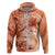 Polynesian Hibiscus Flower Tribal Hoodie Peach Color