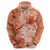 Polynesian Hibiscus Flower Tribal Hoodie Peach Color