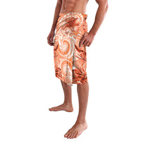 Polynesian Hibiscus Flower Tribal Lavalava Peach Color LT9 - Polynesian Pride