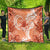 Polynesian Hibiscus Flower Tribal Quilt Peach Color