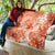 Polynesian Hibiscus Flower Tribal Quilt Peach Color