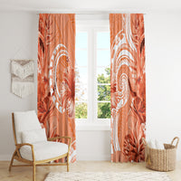 Polynesian Hibiscus Flower Tribal Window Curtain Peach Color LT9 - Polynesian Pride