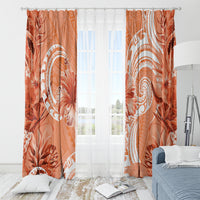 Polynesian Hibiscus Flower Tribal Window Curtain Peach Color LT9 - Polynesian Pride