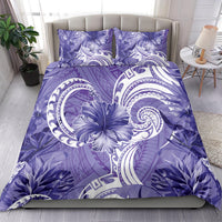 Polynesian Hibiscus Flower Tribal Bedding Set Violet Color LT9 - Polynesian Pride