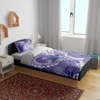 Polynesian Hibiscus Flower Tribal Bedding Set Violet Color LT9 - Polynesian Pride