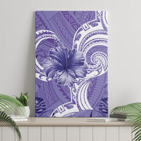 Polynesian Hibiscus Flower Tribal Canvas Wall Art Violet Color LT9 - Polynesian Pride