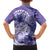 Polynesian Hibiscus Flower Tribal Family Matching Long Sleeve Bodycon Dress and Hawaiian Shirt Violet Color