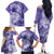 Polynesian Hibiscus Flower Tribal Family Matching Off The Shoulder Long Sleeve Dress and Hawaiian Shirt Violet Color